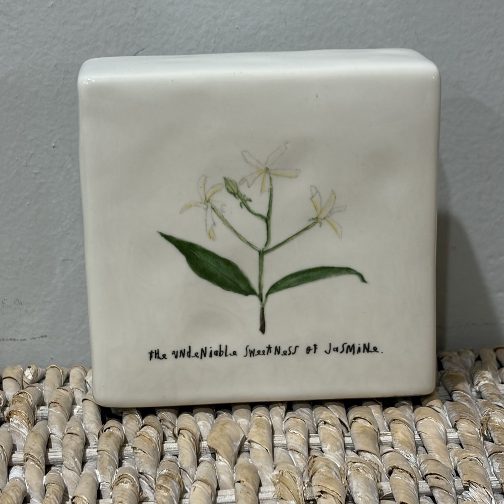 Rae Dunn French Sketch Parfum Boutique Paperweight 4" Artisan Collection Square‎